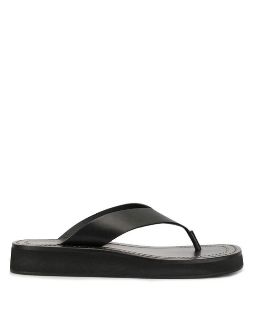 The Row Leather Ginza Platform Sandals in Black - Save 8% | Lyst Australia