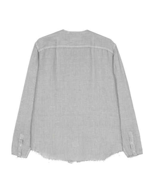 Costumein Gray Frayed-Edge Linen Shirt for men