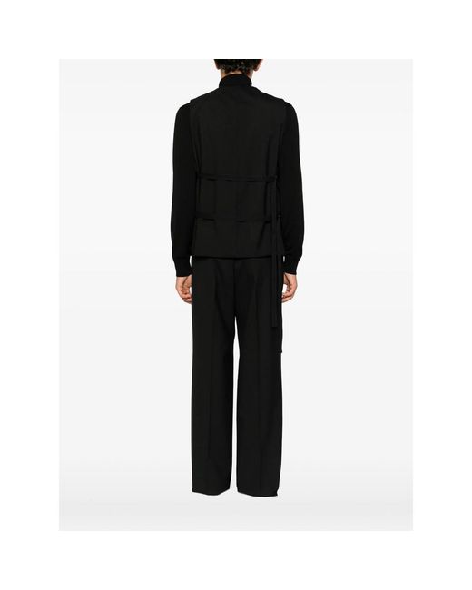 Reveres 1949 Black Buckle-Strap Waistcoat for men