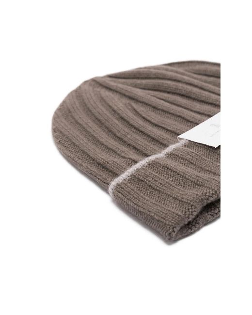 Brunello Cucinelli Brown Cashmere Hat for men