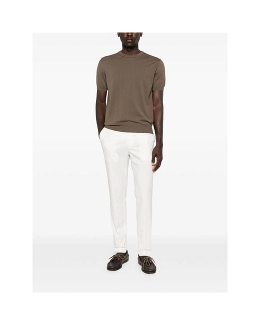 Incotex White Straight Trousers for men