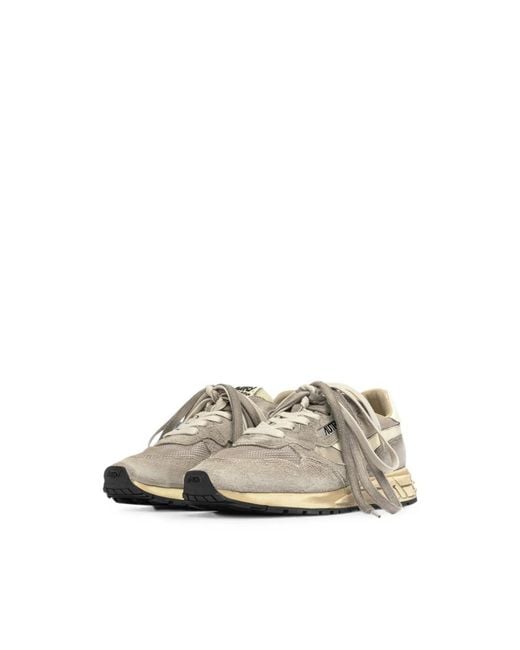 Autry Natural Super Vintage Suede-Panelled Sneakers