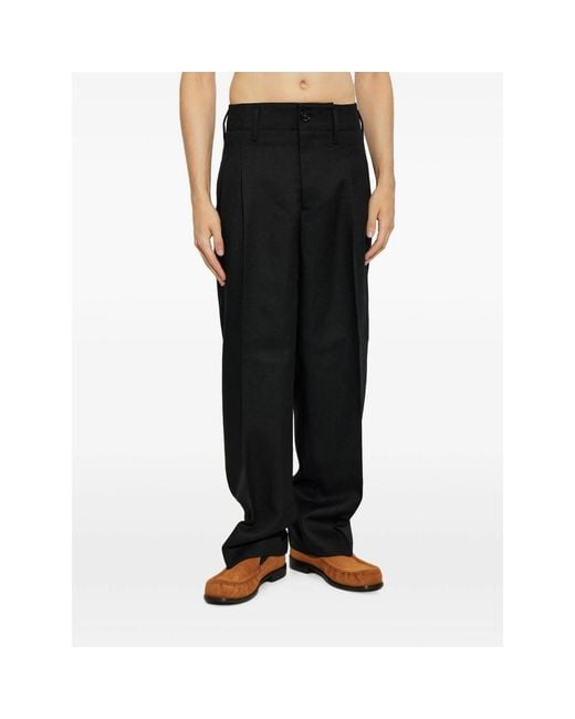 AMI Black Wool Trousers for men