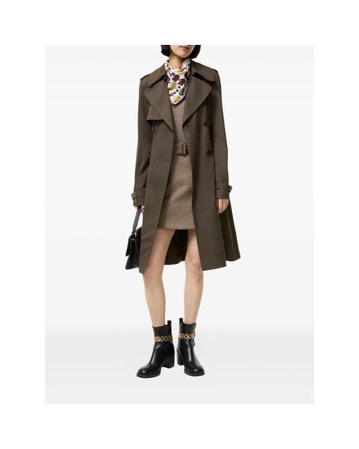 Burberry Brown Long Gabardine Pembury Trench Coat