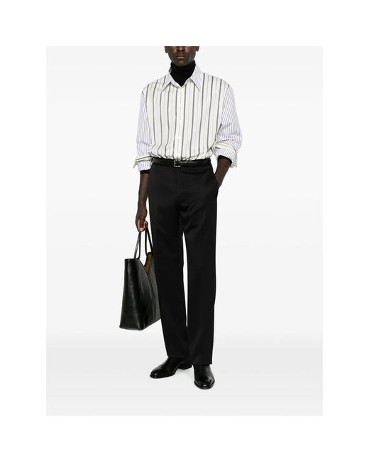 Lardini Black Pressed-Crease Straight-Leg Trousers for men