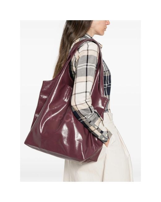 A.P.C. Purple A. P.C. Logo-Print Tote Bag