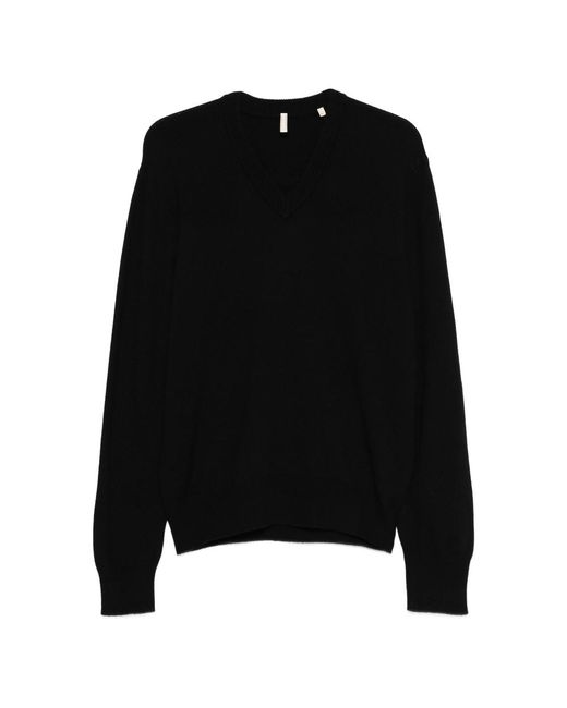 sunflower Black V-Neck Cashmere Sweater for men