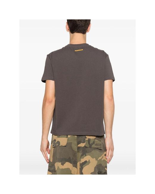 DAGGER Gray Distressed-Effect T-Shirt for men