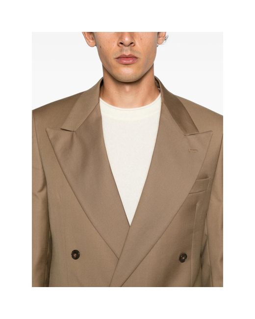 época Brown Double-Breasted Peak-Lapel Suit for men