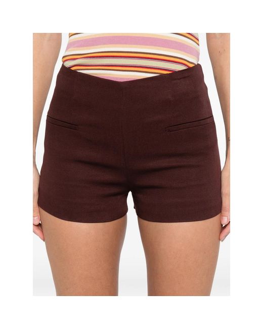 Faithfull The Brand Brown Shorts With Front Pockets