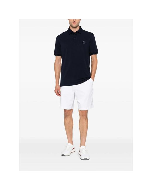 Brunello Cucinelli Blue Polo Shirts for men