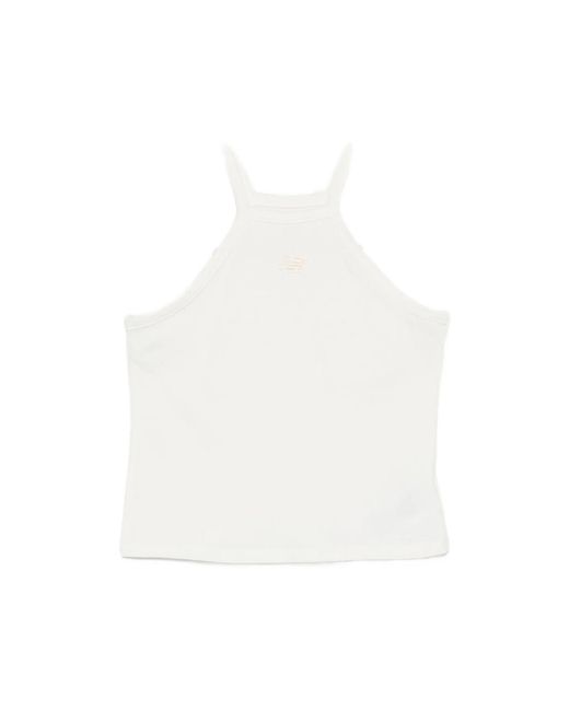 New Balance White Sleeveless Racerback Tank