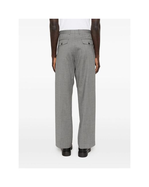 sunflower Gray Pleated Trousers for men