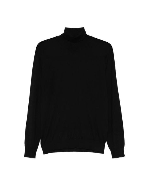 Fedeli Black Turtleneck Sweater for men