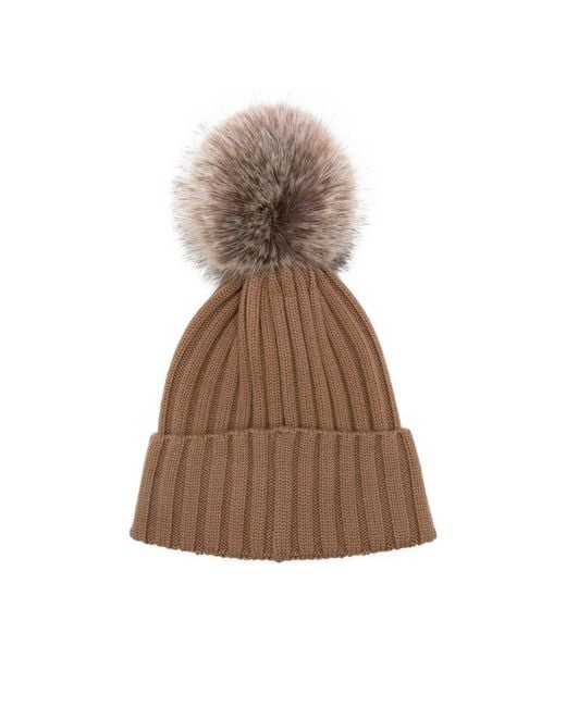 Moncler Brown Wool Beanie Hat