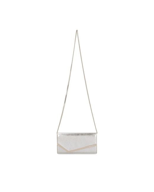 Jimmy Choo White Emmie Leather Clutch Bag