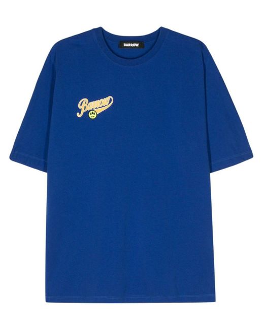 Barrow Blue Logo-Print Cotton T-Shirt