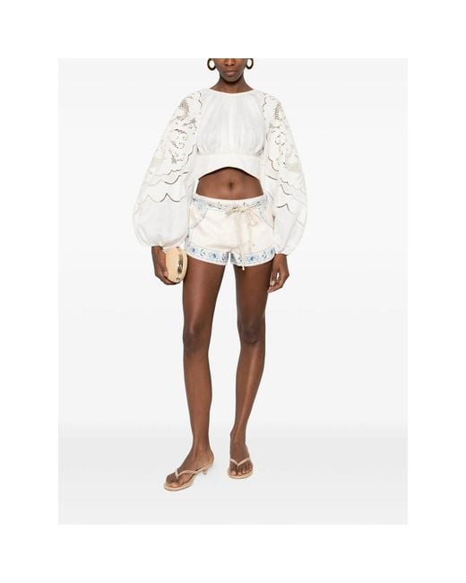 Zimmermann White Neutrals Shorts