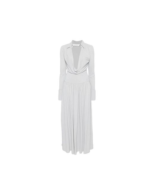 AYA MUSE White Draped Maxi Dress