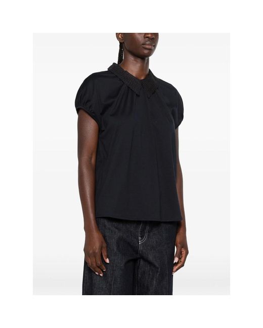 Fabiana Filippi Black Short-Sleeves Blouse