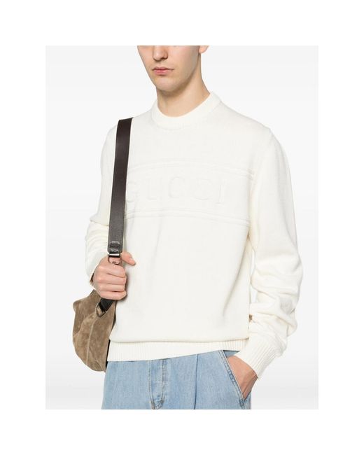 Gucci White Neutrals Sweaters & Knitwear for men