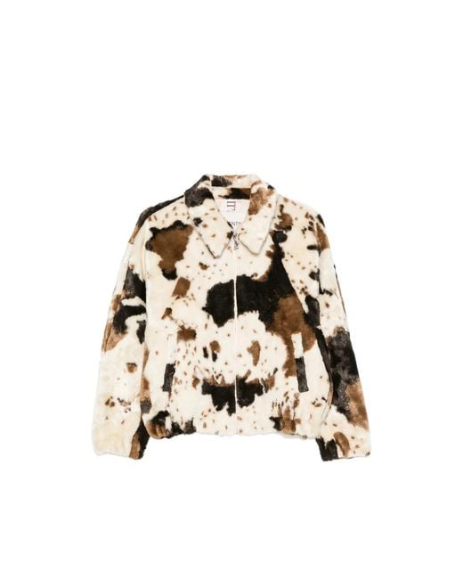 VALENTINI 1972 Multicolor Cow-Print Faux-Fur Jacket