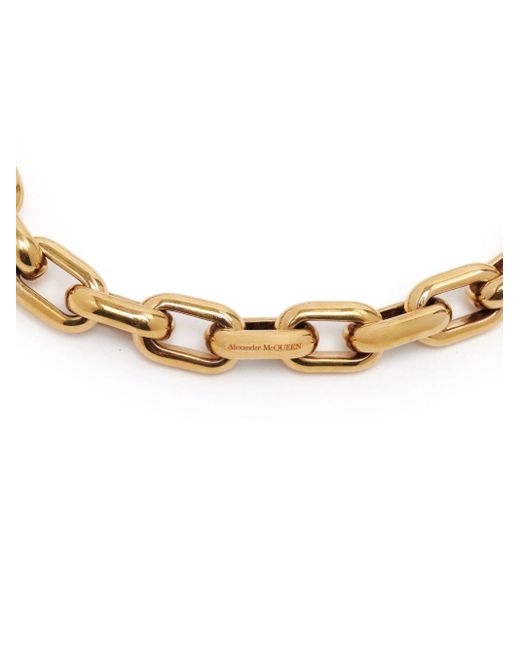 Alexander McQueen Metallic Peak Chain Necklace
