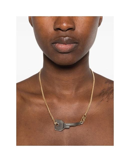 MM6 by Maison Margiela Metallic Key-Pendant Curb-Chain Necklace