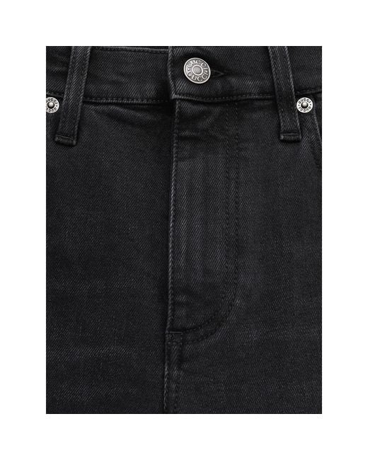 Gucci Black Logo-Patch Split-Hem Jeans