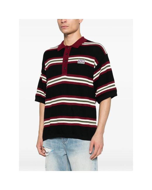 NAHMIAS Black Striped Polo Shirt for men