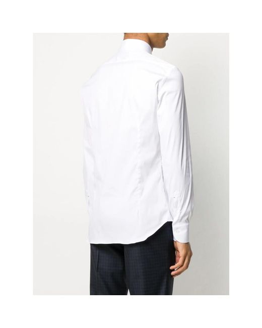 Mazzarelli White Plain Buttoned Shirt for men