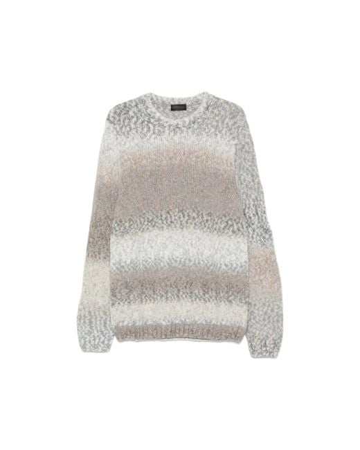 Dondup Gray Gradient-Effect Chunky-Knit Sweater for men