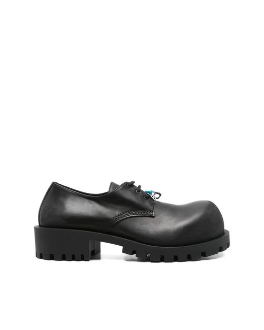 Balenciaga Black Lace-Up Chunky Oxford Shoes for men
