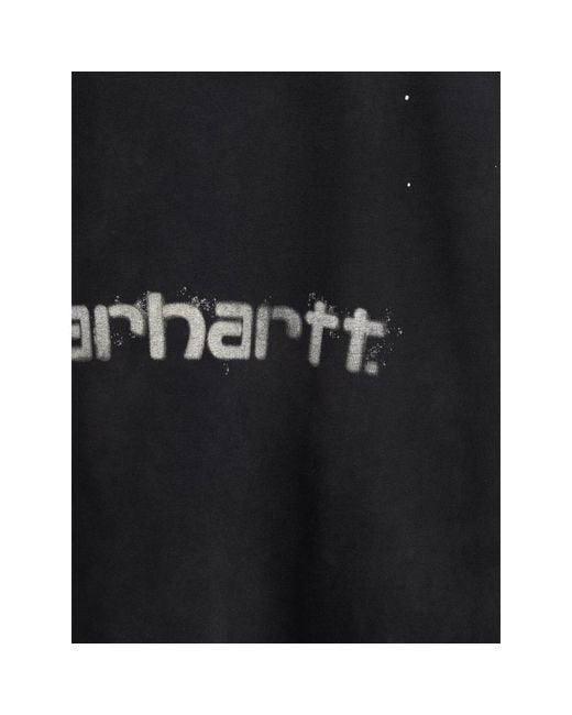 Carhartt Black Logo-Print Paint-Splatter T-Shirt for men