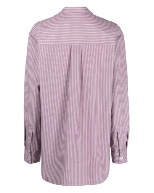 Tekla Purple Striped Organic Cotton Shirt