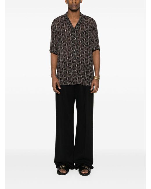 Dries Van Noten Black Sequins And Bead Embellished Shirt for men