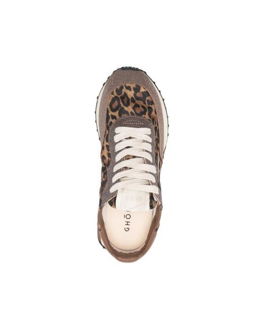 GHOUD VENICE Multicolor Leopard-Print Lace-Up Sneakers