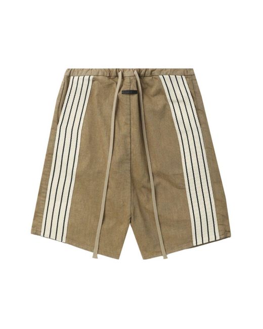 Fear Of God Green Stripe-Detail Denim Shorts for men
