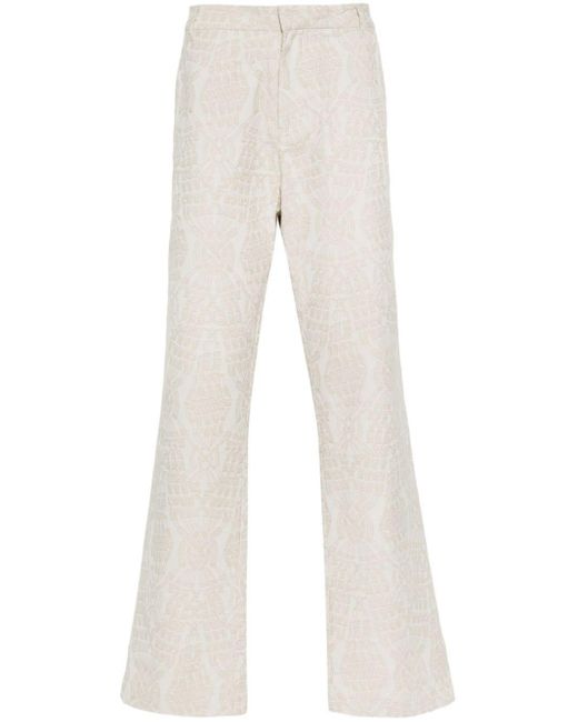 Daily Paper White Zuri Patterned-Jacquard Trousers for men