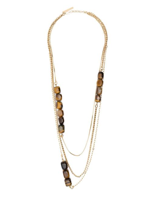 Dries Van Noten White Multi-Chain Beaded Necklace for men
