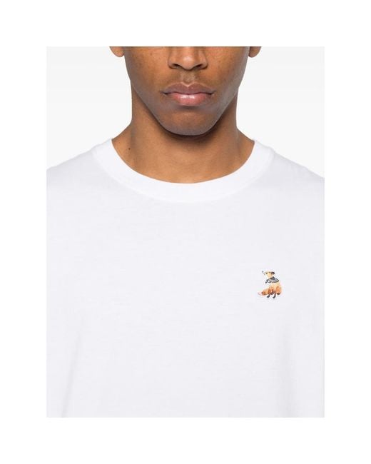 Maison Kitsuné White T-Shirt Organic Cotton for men