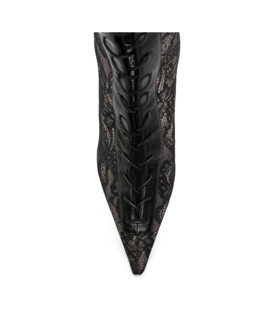 Jimmy Choo Black Scarlett Lace-Up Over-The-Knee Boots