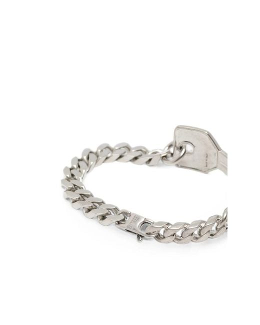MM6 by Maison Margiela White Key-Pendant Curb-Link Bracelet for men