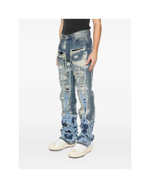 Who Decides War Blue Buttoned Jeans for men