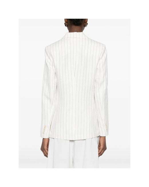 Ralph Lauren White Striped Afton Blazer