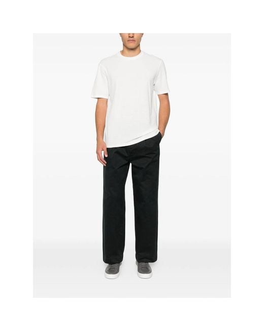 Emporio Armani White T-Shirt With Jacquard Logo Pattern for men