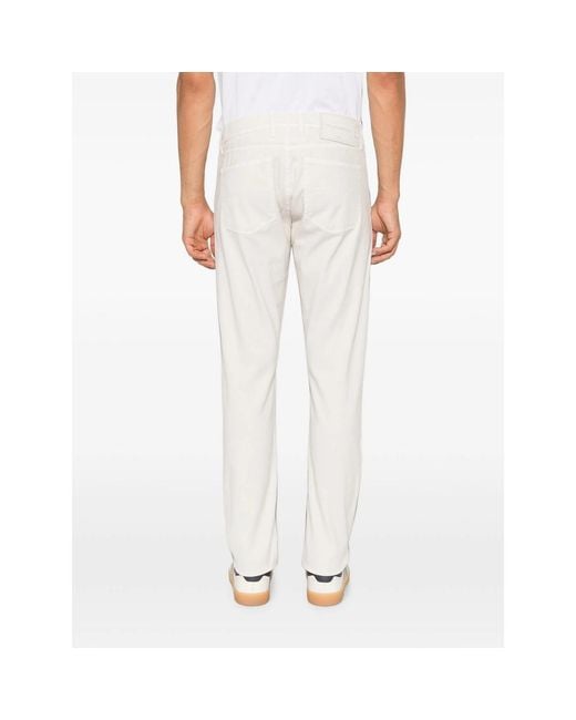 Tramarossa White Michelangelo Logo-Plaque Trousers for men