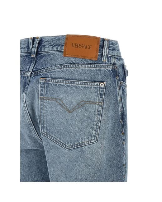 Versace Blue Straight Jeans for men