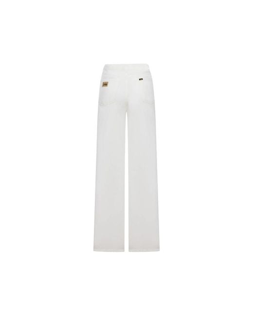 Lois White Skater Wide-Leg Trousers