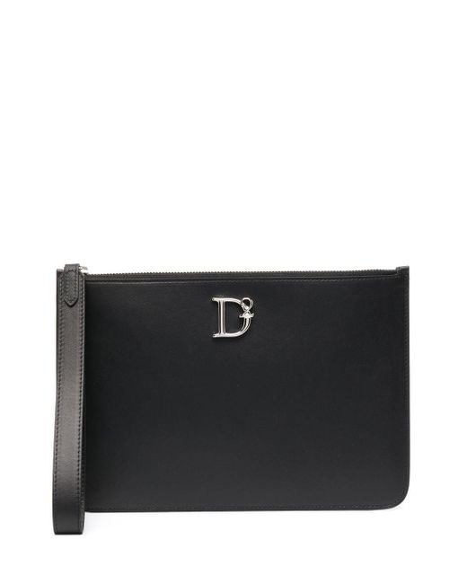 DSquared² Black Logo-plaque Clutch Bag
